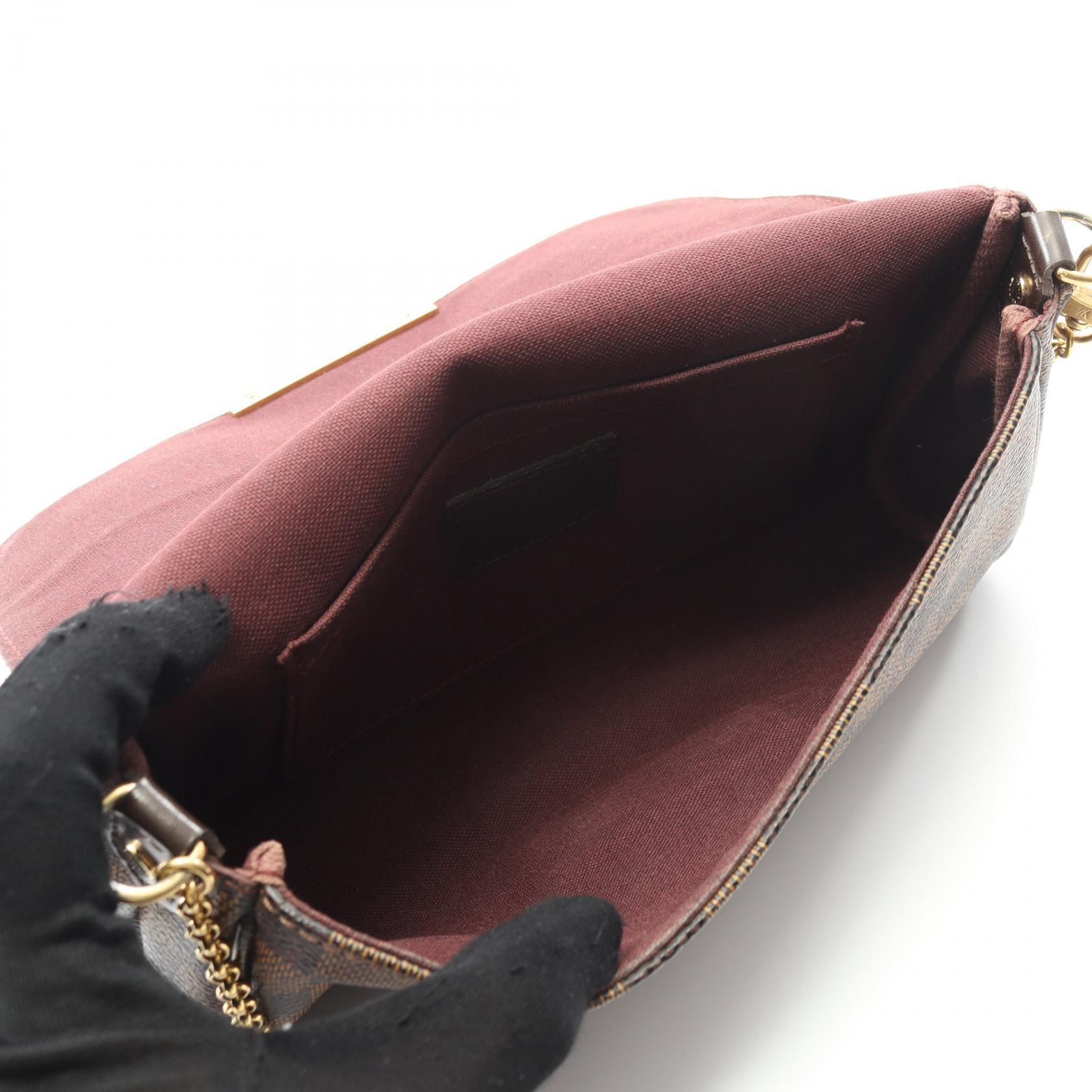 Louis Vuitton Brown Canvas Ebene Leather Handbag Favorite Brown Damier